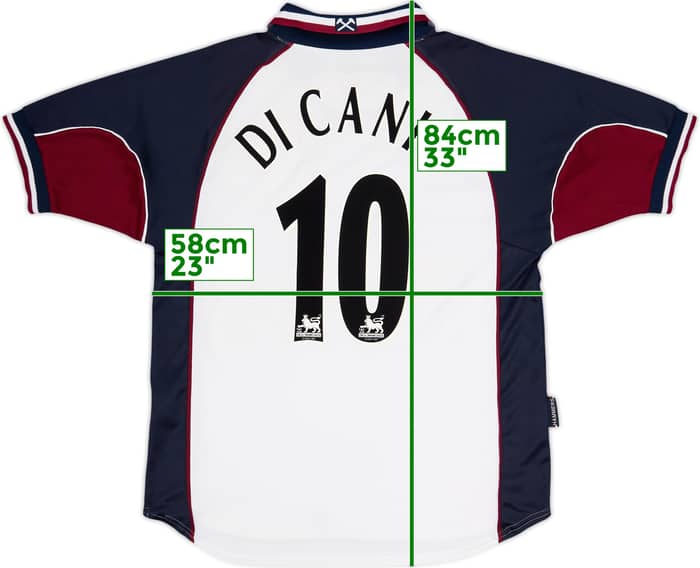 1999-01 West Ham Away Shirt Di Canio #10 - 8/10 - (XL)