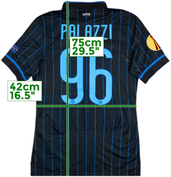 2014-15 Inter Milan Match Issue Europa League Home Shirt Palazzi #96