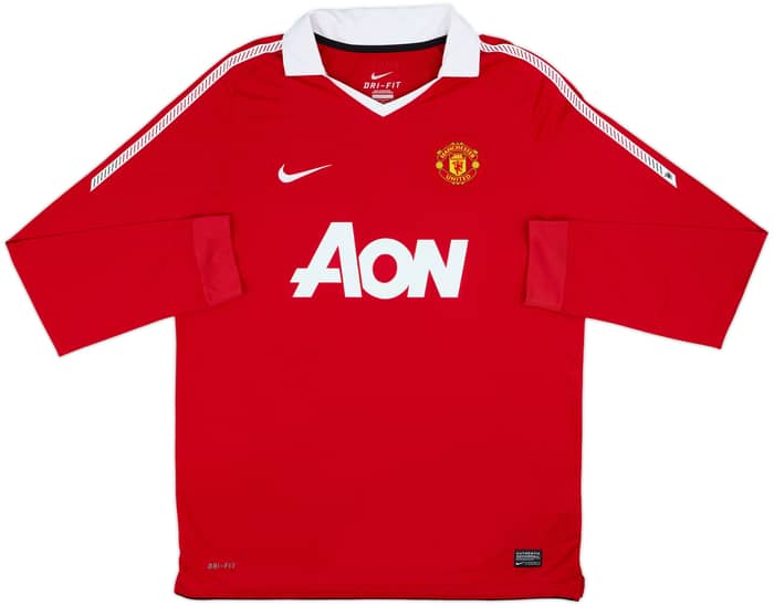2010-11 Manchester United Home L/S Shirt Rooney #10 - 9/10 - (L)