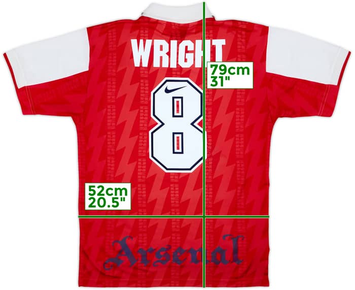 1994-96 Arsenal Home Shirt Wright #8 - 7/10 - (L)