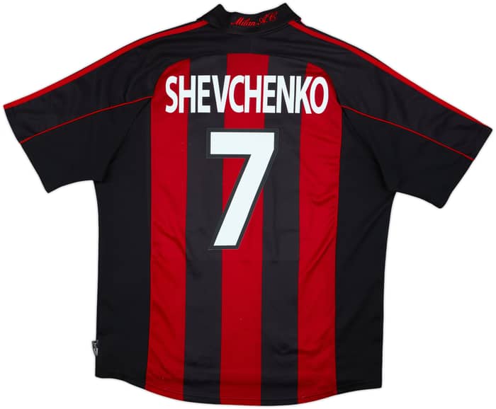 2000-02 AC Milan Home Shirt Shevchenko #7 - 8/10 - (XL)