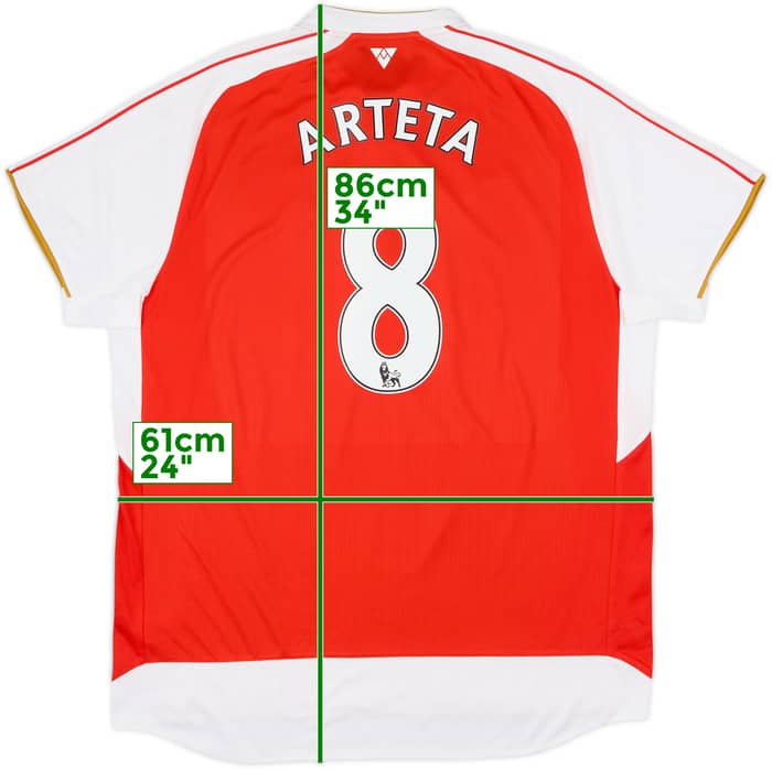 Camiseta de local del Arsenal 2014-15 Arteta #8 - 10/10 - (XXL)