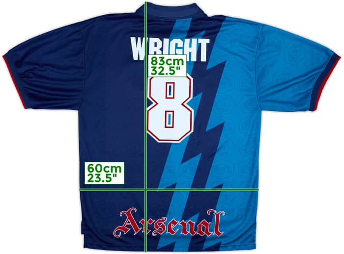 1995-96 Arsenal Away Shirt Wright #8 - 8/10 - (XXL)