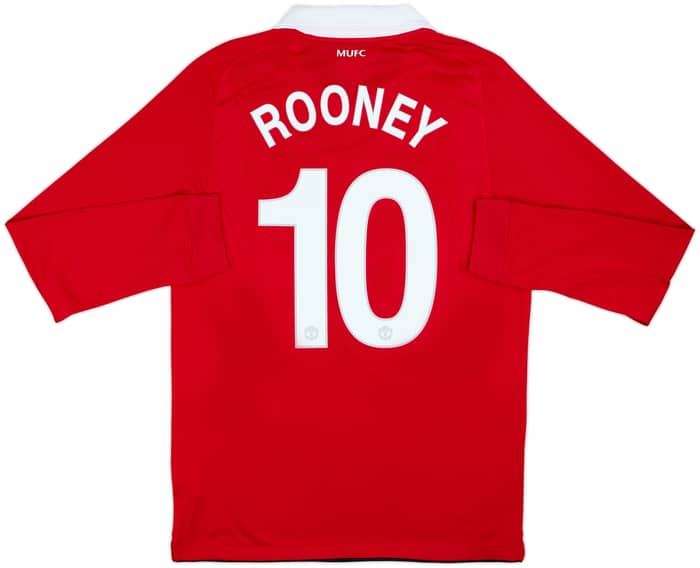 2010-11 Manchester United Home L/S Shirt Rooney #10 - 10/10 - (M)
