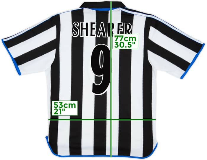 1999-00 Newcastle Home Shirt Shearer #9 - 8/10 - (L)