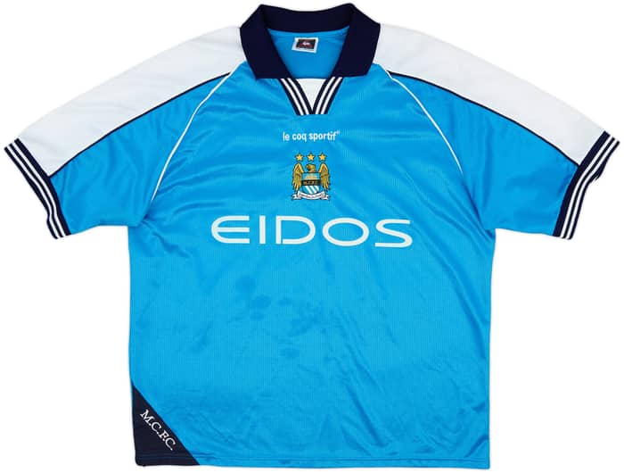 1999-01 Manchester City Home Shirt Dickov #9 - 7/10 - (L)