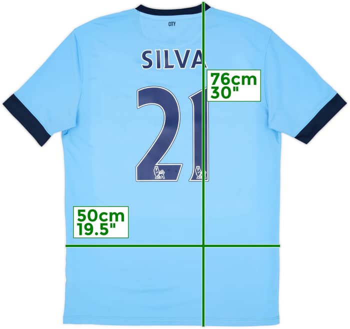 2014-15 Manchester City Home Shirt Silva #21 - 7/10 - (L)