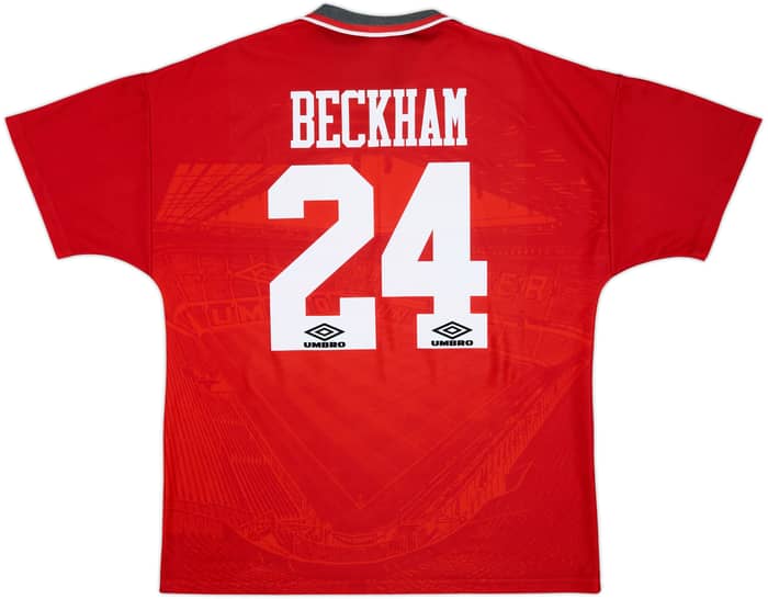 1994-96 Manchester United Home Shirt Beckham #24 - 7/10 - (XL)