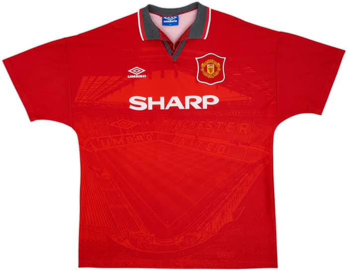 1994-96 Manchester United Home Shirt Beckham #24 - 7/10 - (XL)