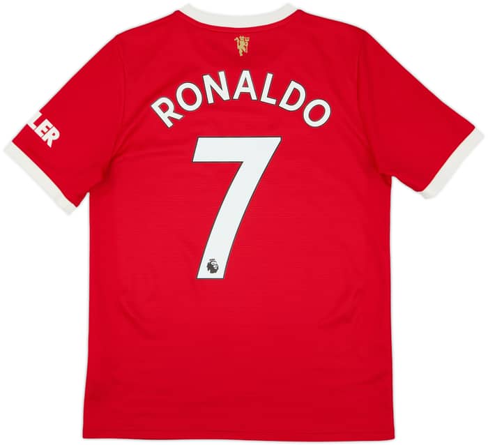 2021-22 Manchester United Home Shirt Ronaldo #7 - 9/10 - (XL.Boys)
