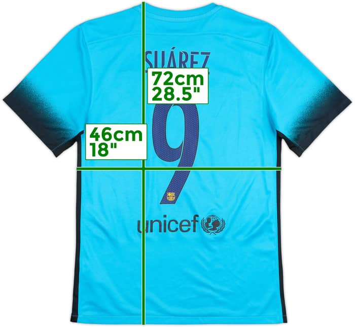 2015-16 Barcelona Third Shirt Suarez #9 - 10/10 - (S)