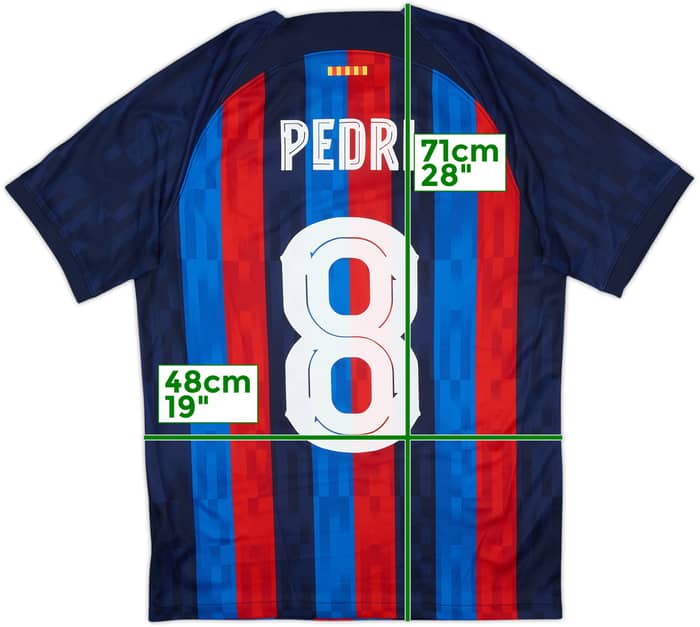 2022-23 Barcelona Home Shirt Pedri #8 - 9/10 - (M)