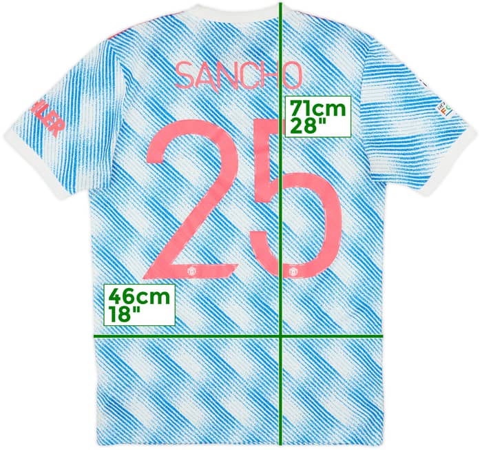 Camiseta de visitante del Manchester United 2021-22 Sancho #25 - 7/10 - (S)