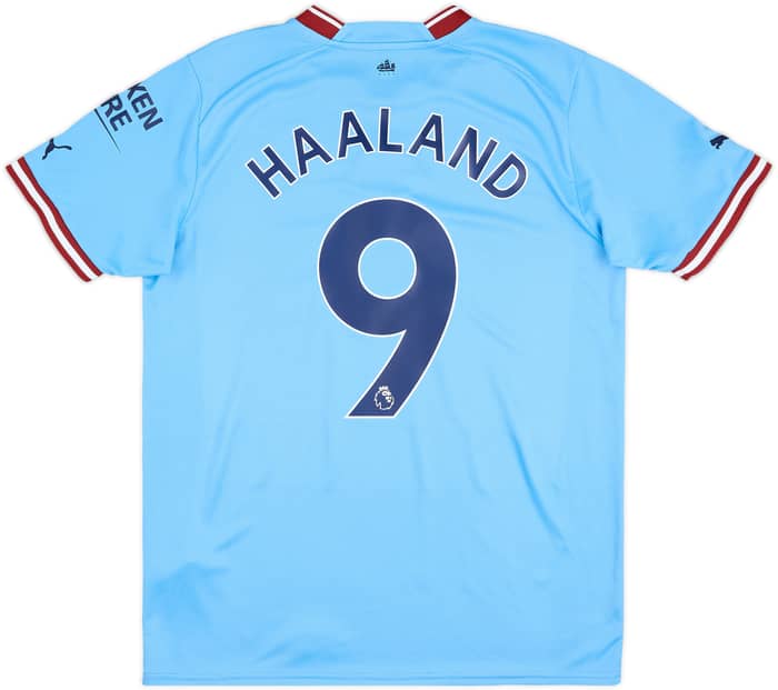 2022-23 Manchester City Home Shirt Haaland #9 - 9/10 - (M)