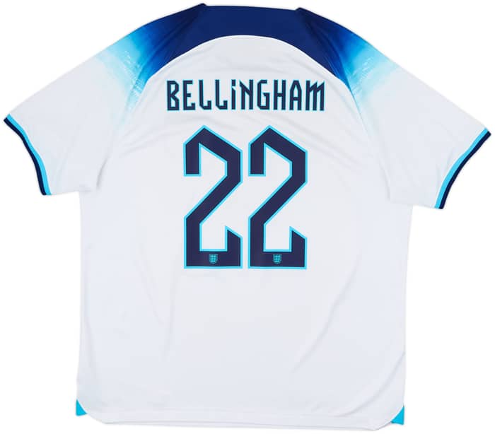 2022-23 England Home Shirt Bellingham #22 - 6/10 - (XL)