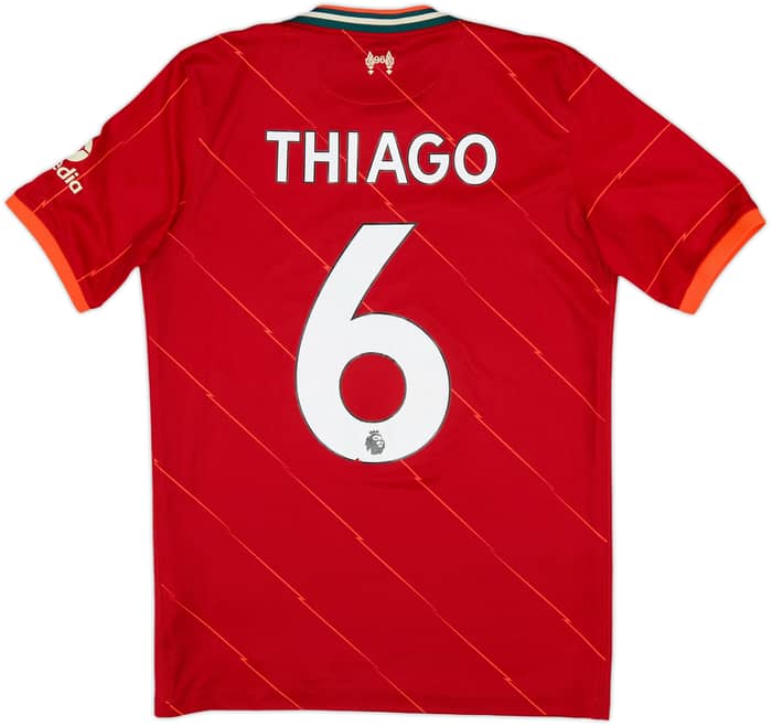 2021-22 Liverpool Home Shirt Thiago #6 - 6/10 - (XL.Boys)