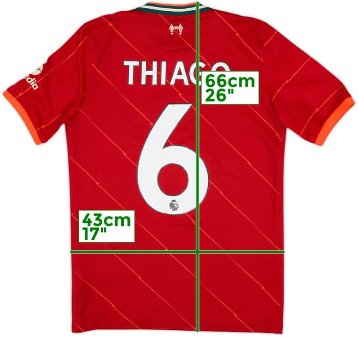 2021-22 Liverpool Home Shirt Thiago #6 - 6/10 - (XL.Boys)