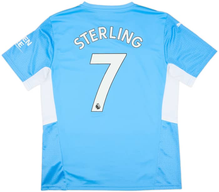 2021-22 Manchester City Home Shirt Sterling #7 - 8/10 - (L)