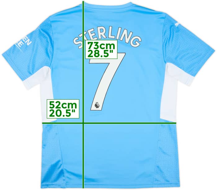 2021-22 Manchester City Home Shirt Sterling #7 - 8/10 - (L)