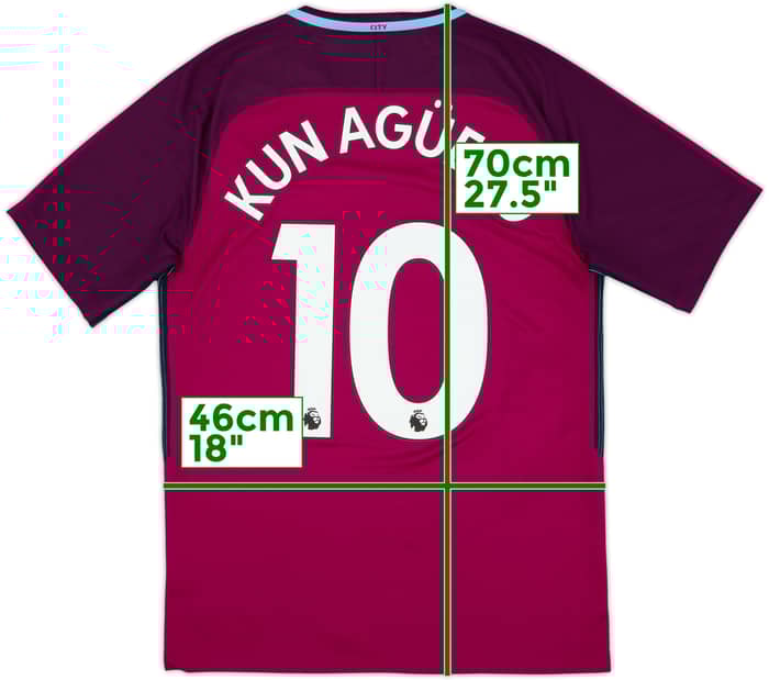 2017-18 Manchester City Away Shirt Kun Aguero #10 - 9/10 - (S)