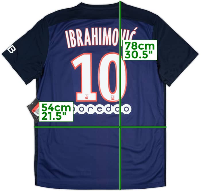 2015-16 Paris Saint-Germain Home Shirt Ibrahimovic #10 (L)