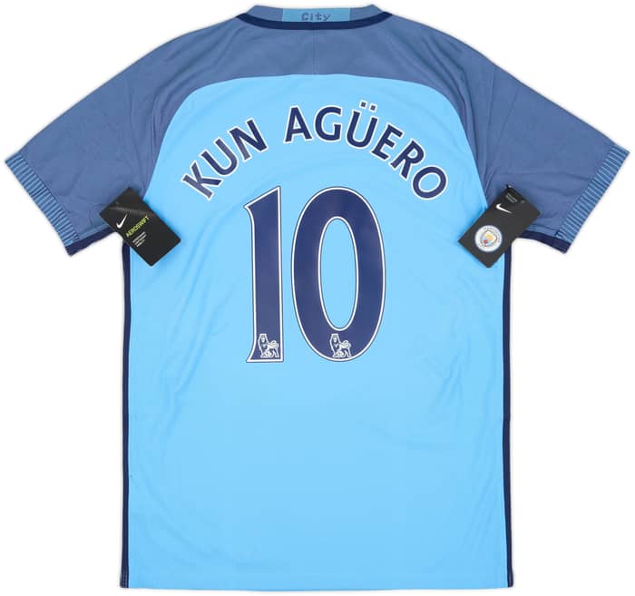 2016-17 Manchester City Authentic Home Shirt Kun Aguero #10 (M)