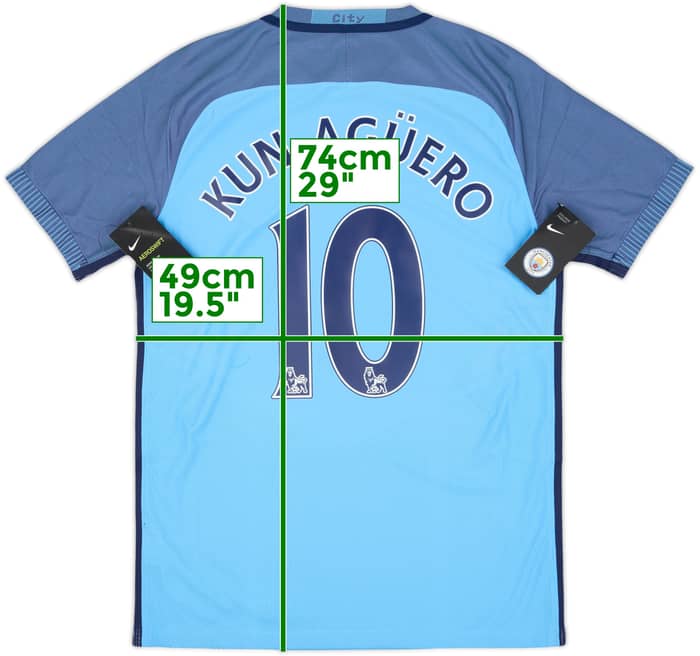 2016-17 Manchester City Authentic Home Shirt Kun Aguero #10 (M)
