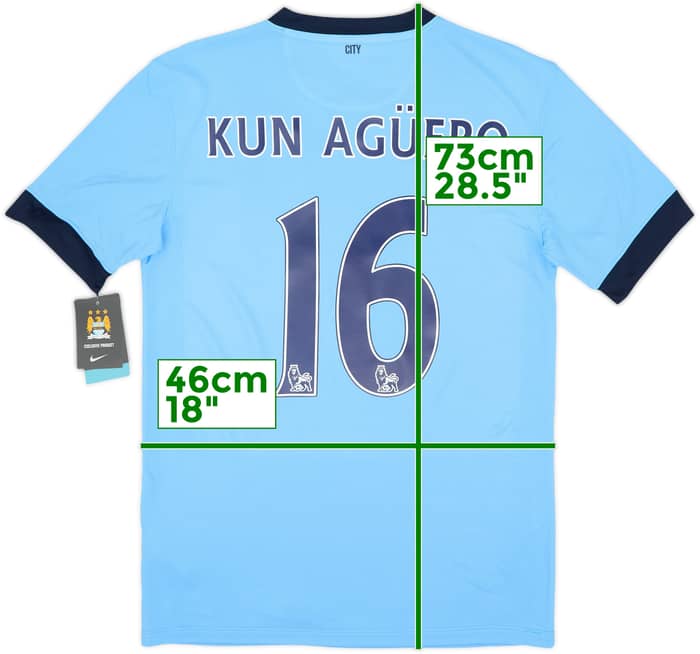 Camiseta de local del Manchester City 2014-15 Kun Aguero #16 (S)