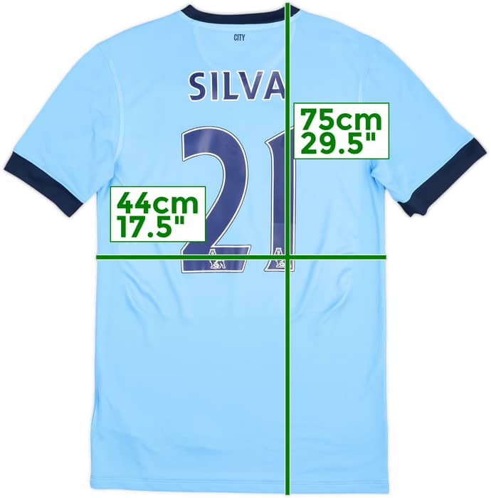 2014-15 Manchester City Home Shirt Silva #21 - 8/10 - (S)