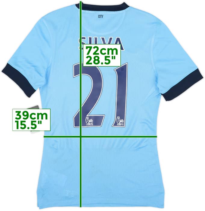 Auténtica Camiseta de local del Manchester City 2014-15 Silva #21 (S)