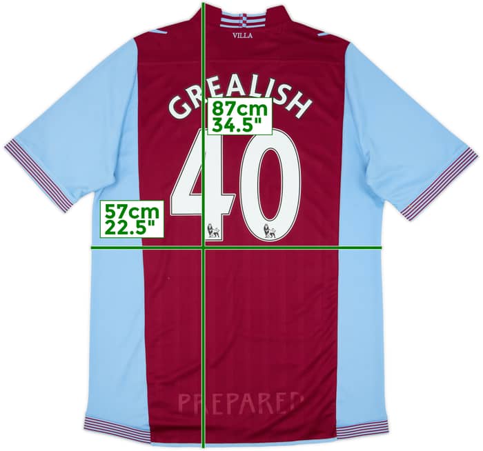 2013-14 Aston Villa Home Shirt Grealish #40 - 8/10 - (XXL)