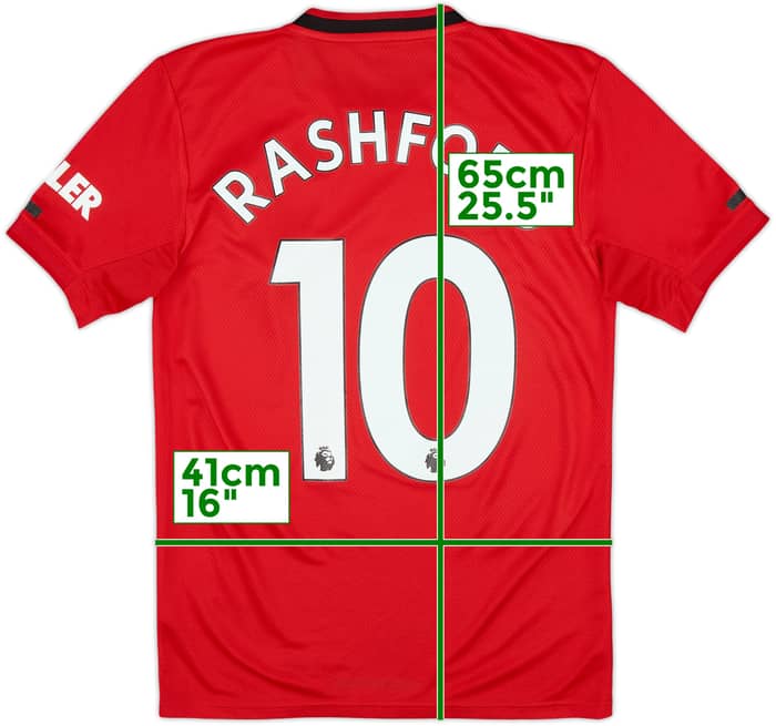 2019-20 Manchester United Home Shirt Rashford #10 - 7/10 - (XS)