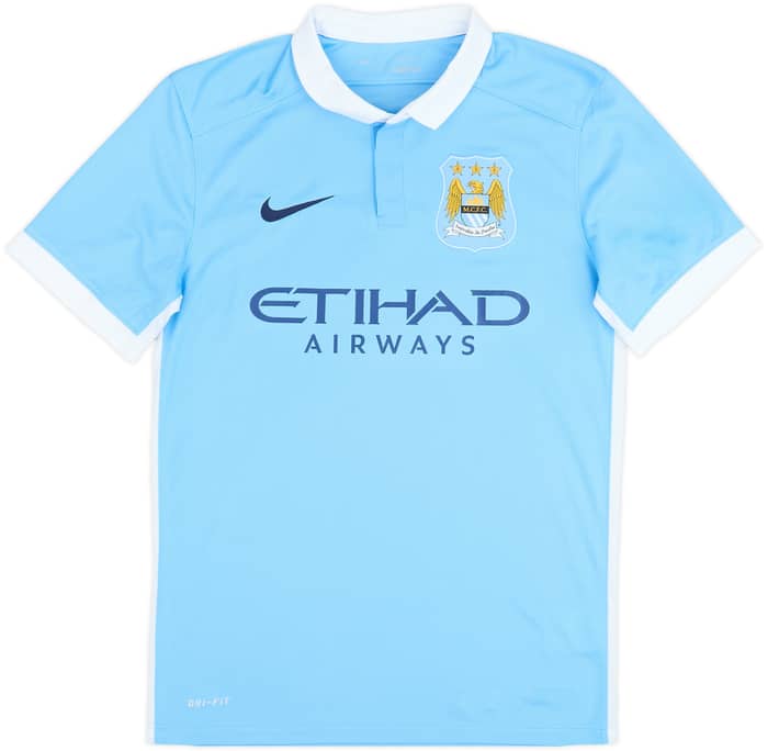 2015-16 Manchester City Home Shirt Kun Aguero #10 - 8/10 - (S)