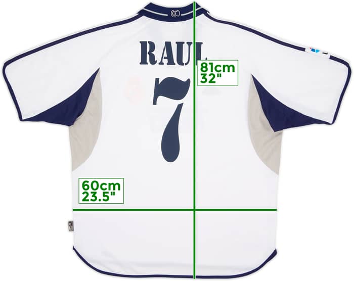 2000-01 Real Madrid Home Shirt Raul #7 - 8/10 - (XL)