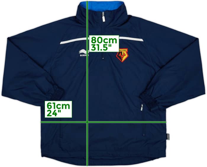 Chaqueta de lluvia con capucha 1/4 Cremallera Burrda del Watford 2010-11 - 8/10 - (M)