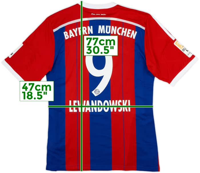 2014-15 Bayern Munich Home Shirt Lewandowski #9 - 7/10 - (L)