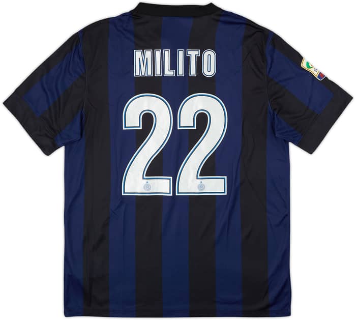 2013-14 Inter Milan Home Shirt Milito #22 - 7/10 - (L)