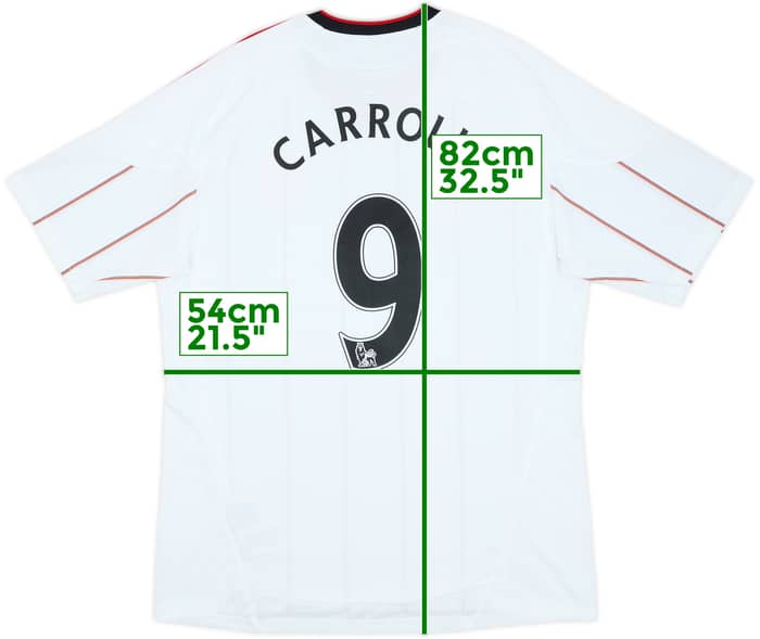 2010-11 Liverpool Away Shirt Carroll #9 - 7/10 - (L)
