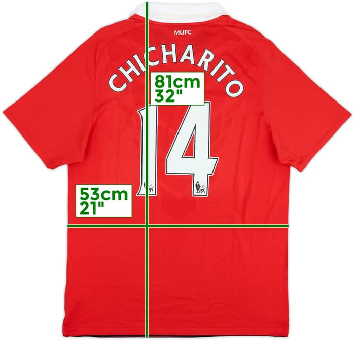 2010-11 Manchester United Home Shirt Chicharito #14 - 10/10 - (L)
