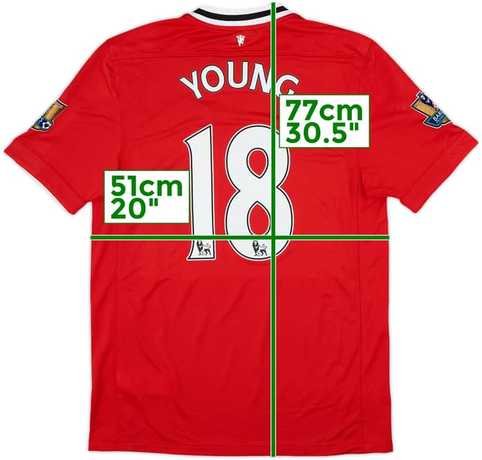 2011-12 Manchester United Home Shirt Young #18 - 8/10 - (M)