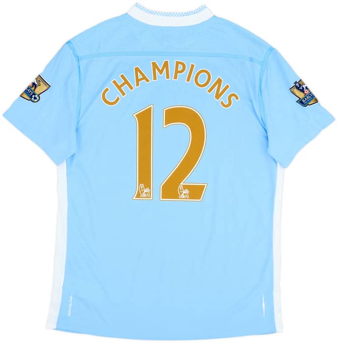2011-12 Manchester City Home Shirt Champions #12 - 8/10 - (L)