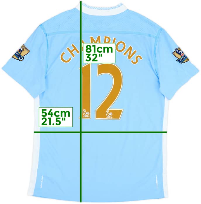2011-12 Manchester City Home Shirt Champions #12 - 8/10 - (L)