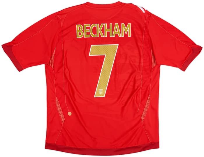 2006-08 England Away Shirt Beckham #7 - 5/10 - (XL)