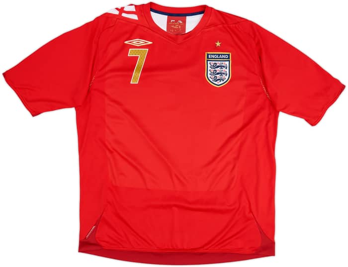 2006-08 England Away Shirt Beckham #7 - 5/10 - (XL)