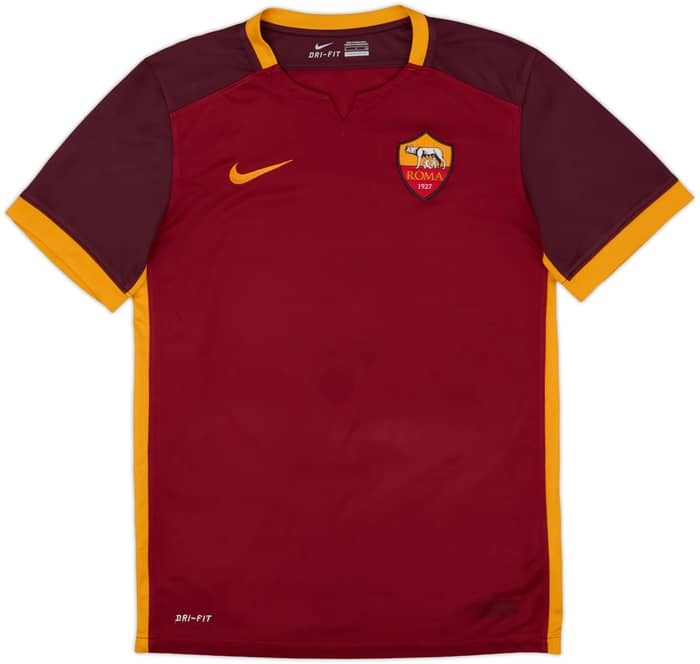 2015-16 Roma Home Shirt Dzeko #9 - 8/10 - (S)