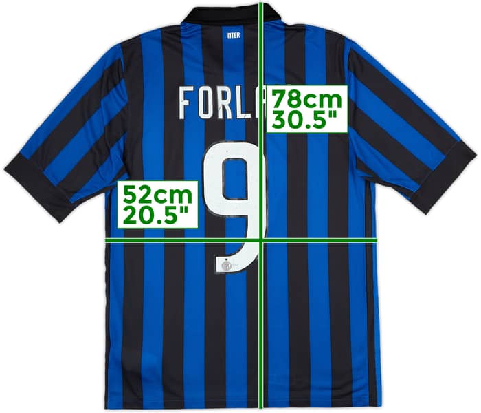2011-12 Inter Milan Home Shirt Forlan #9 - 5/10 - (M)