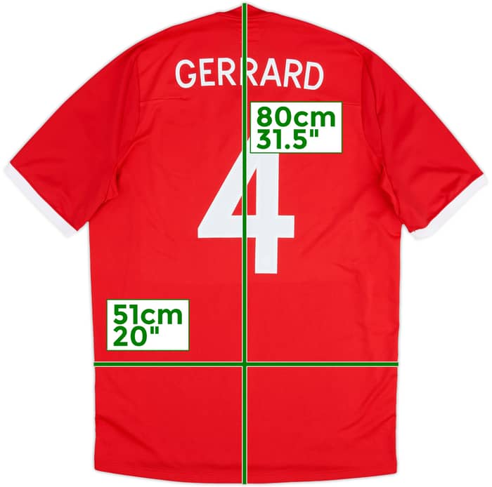 2010-11 England Away Shirt Gerrard #4 - 8/10 - (L)