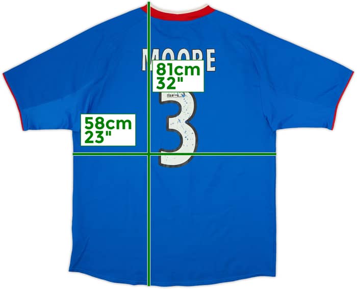 2003-05 Rangers Home Shirt Moore #3 - 5/10 - (L)