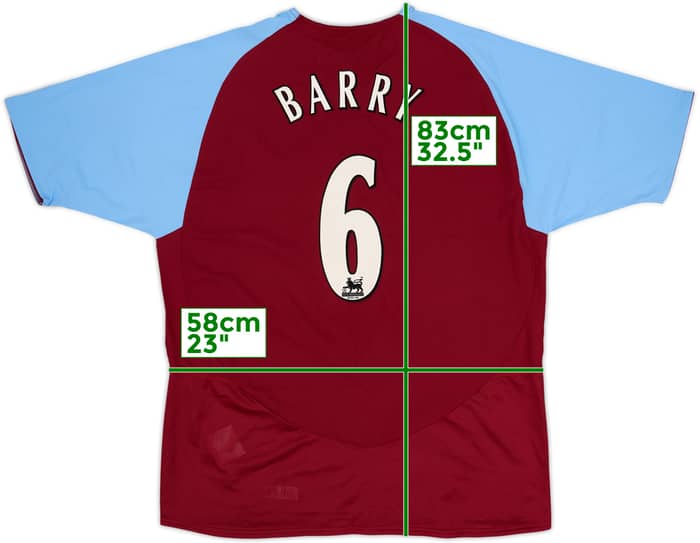 2003-04 Aston Villa Home Shirt Barry #6 - 8/10 - (L)