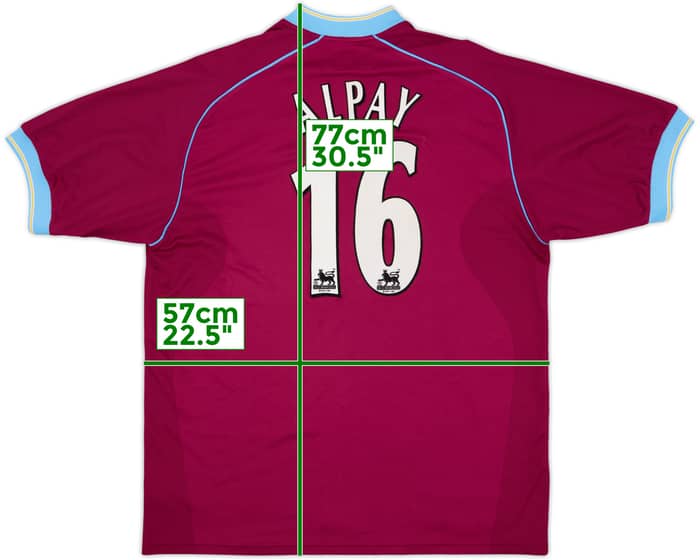 2001-02 Aston Villa Home Shirt Alpay #16 - 8/10 - (L)